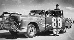 Tim Flock and  Colonel Ernest Woods's  #88 Oldsmobile at Daytona. 