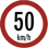 Description: Description: Description: 50 kilometers per hour speed-limit signal