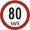 Description: Description: Description: 80 kilometers per hour speed-limit signal