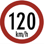 Description: Description: Description: 120 kilometers per hour speed-limit signal